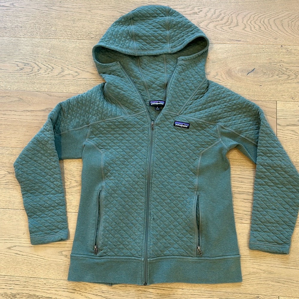 Patagonia Quilted Green Zip Jacket